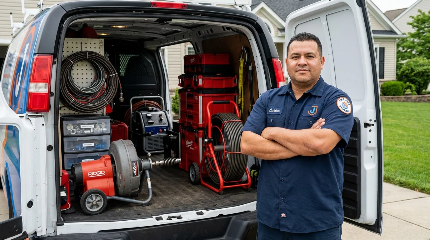 Professional drain cleaning equipment and Johns Plumbing LLC plumber in Hayesville