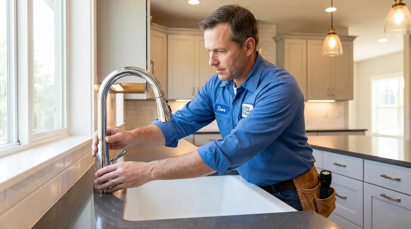 Kitchen faucet installation by Johns Plumbing LLC in Hayesville